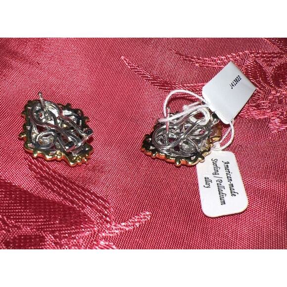 Gems en Vogue Sterling And Palladium Alloy Earrings NEW - Picture 2 of 2